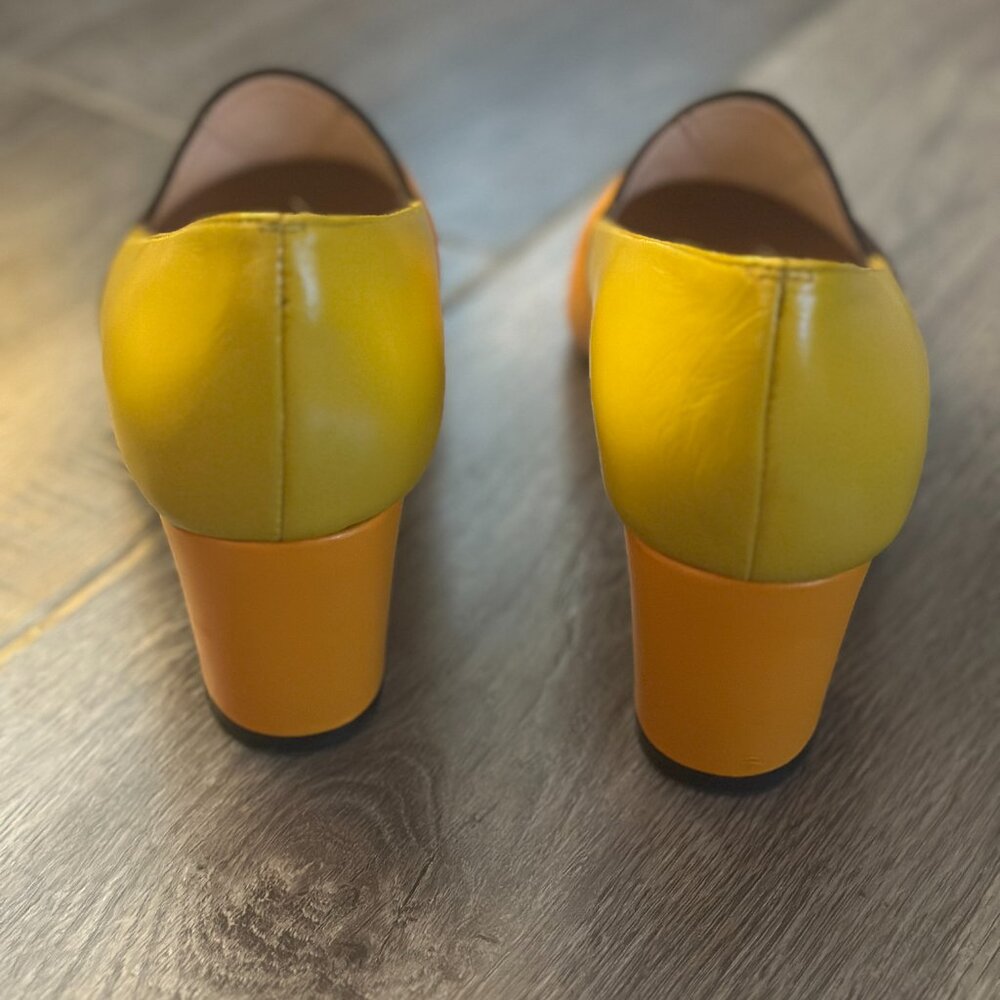 Mod Shoes Retro Color Block Block Heels – Made in Spain – Leather – EU 36 US 5.5 - Picture 2 of 4